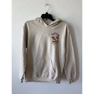 Riot Society Men's Hoodie Pullover Woody's Fight Club, Size Small, Beige
